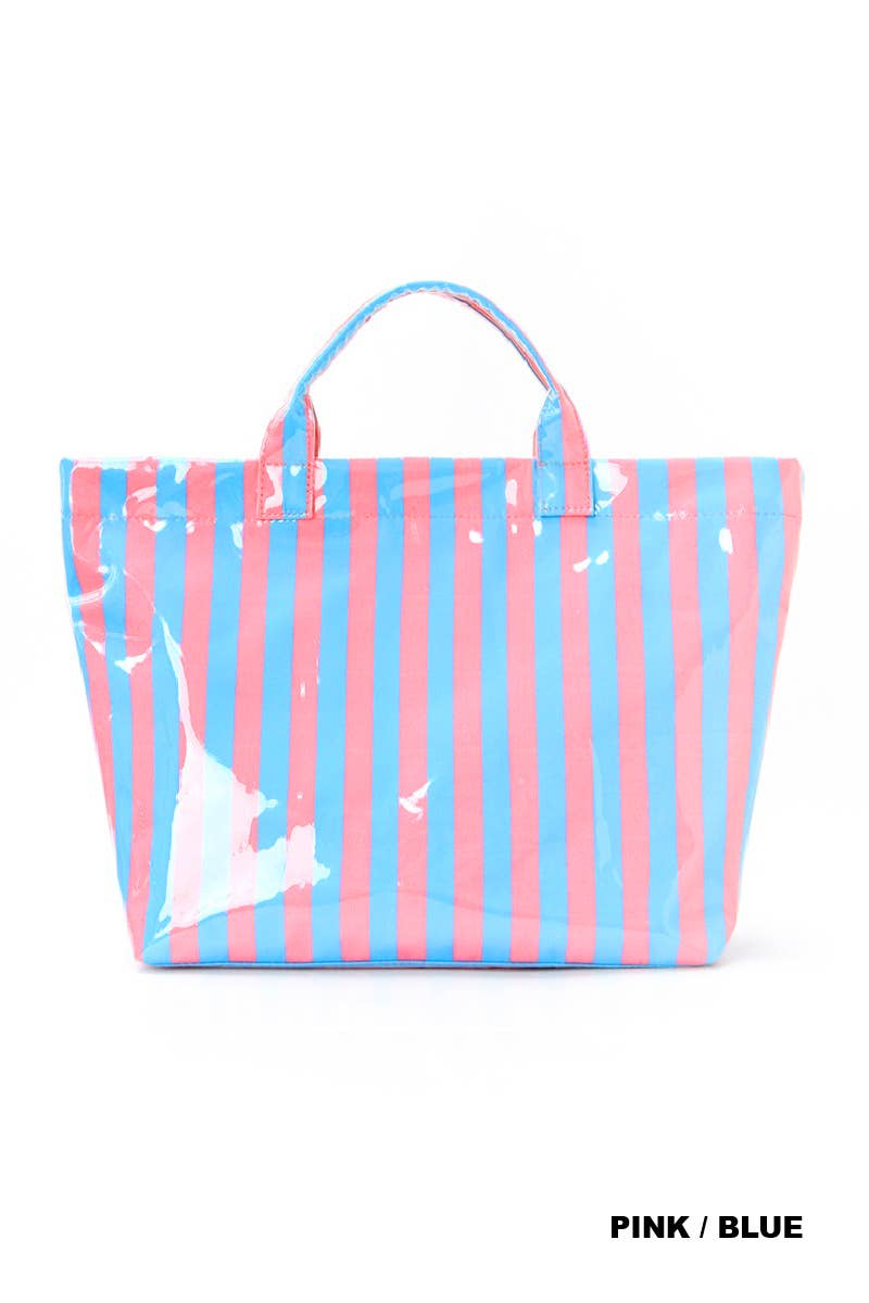 0414 Large Capacity Striped PVC Tote Bag SI-29637