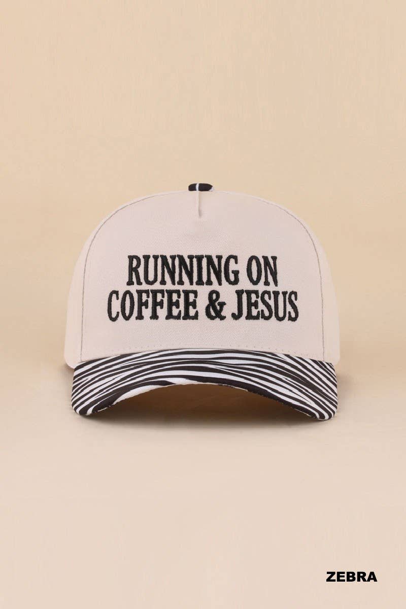 Running On Coffee & Jesus Two Tone Cotton Hat