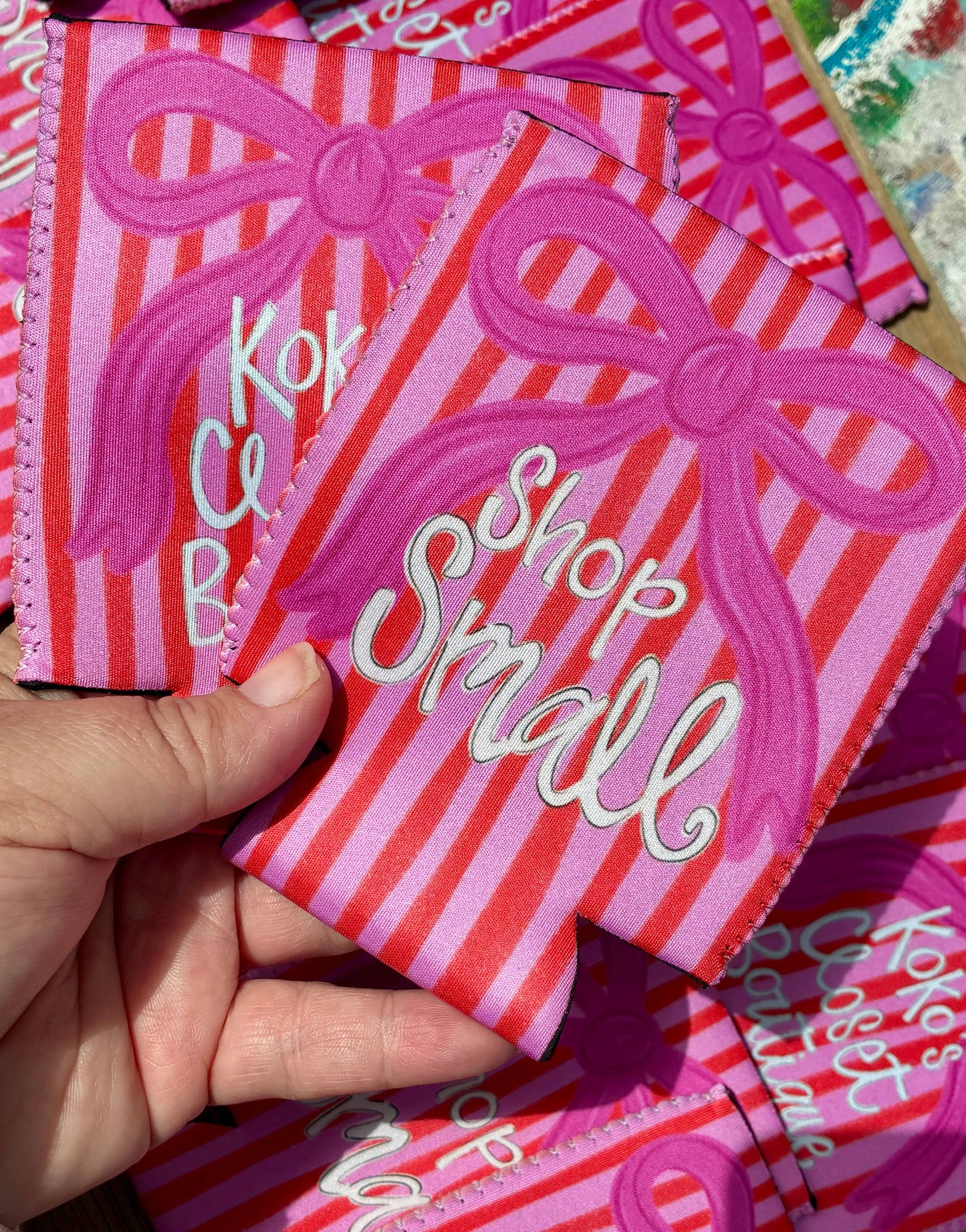 Shop small custom business name koozies