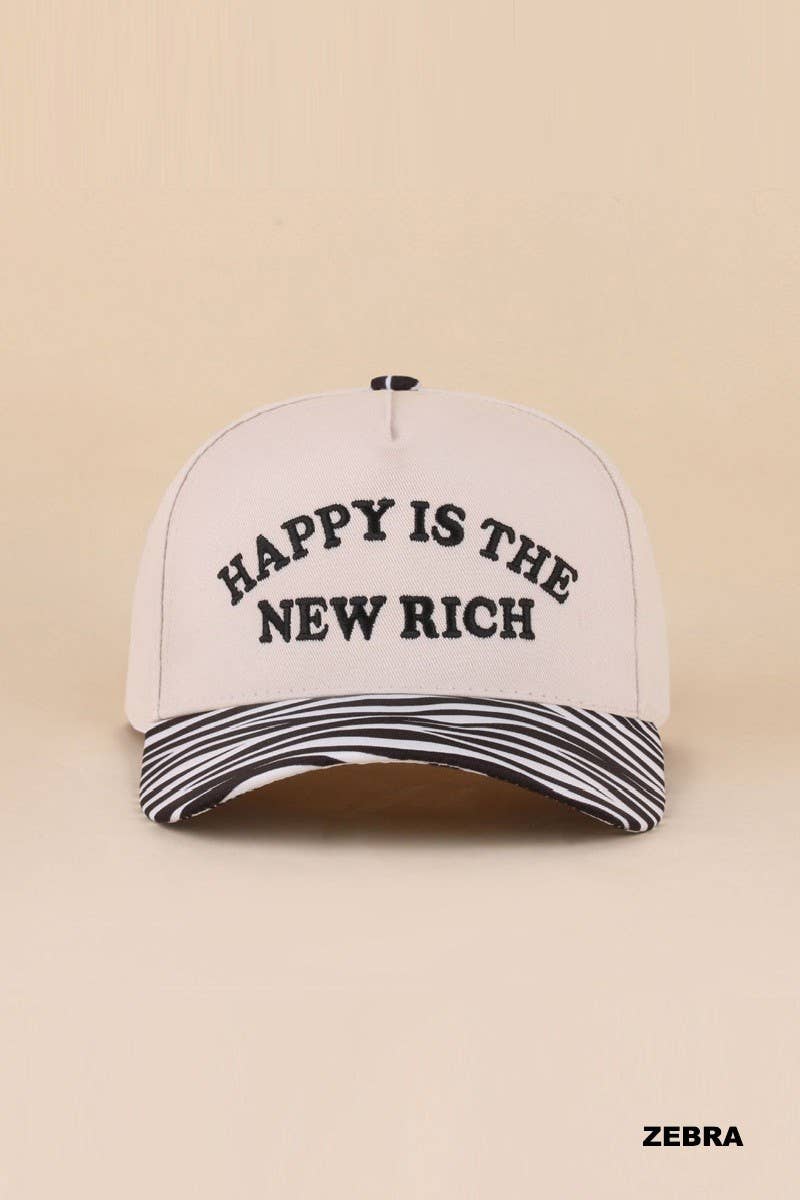 Happy Is The New Rich Two Tone Snapback Hat