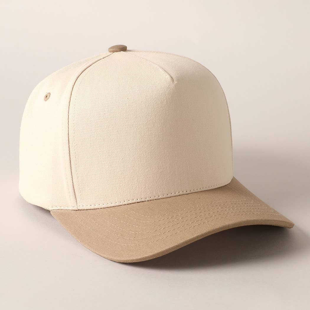 Plain Two-Tone Canvas Cotton Trucker Hat