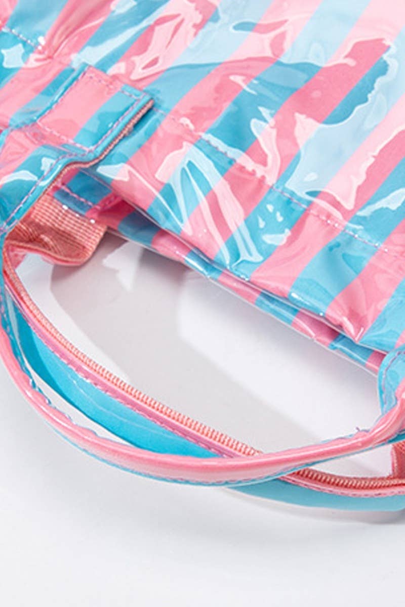 0414 Large Capacity Striped PVC Tote Bag SI-29637
