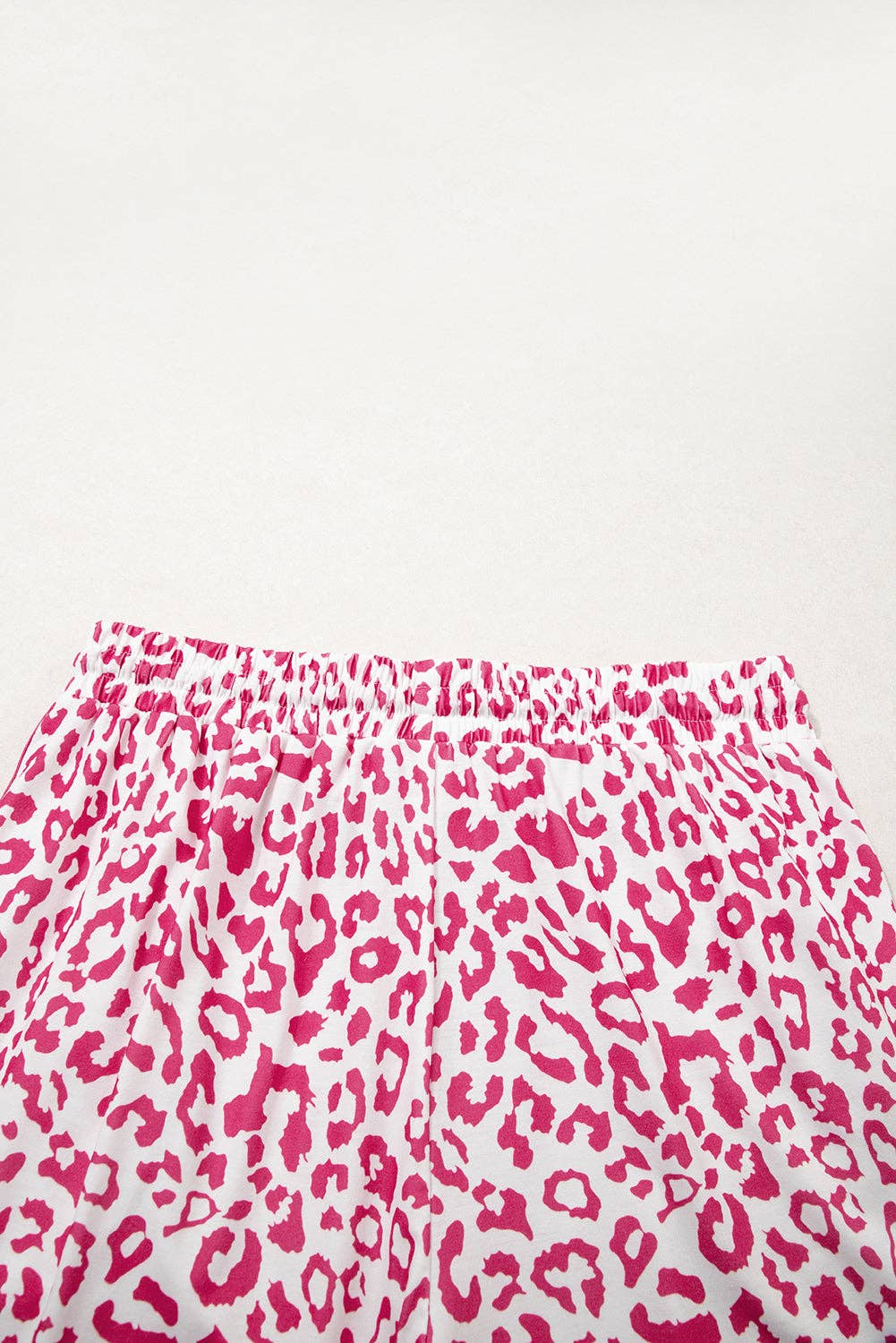 Leopard Contrast Trim Drawstring Shorts