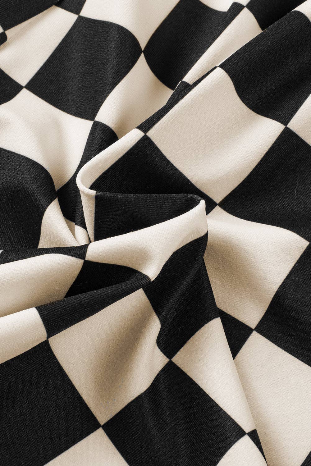 Checker Drawstring Elastic Waist Shorts