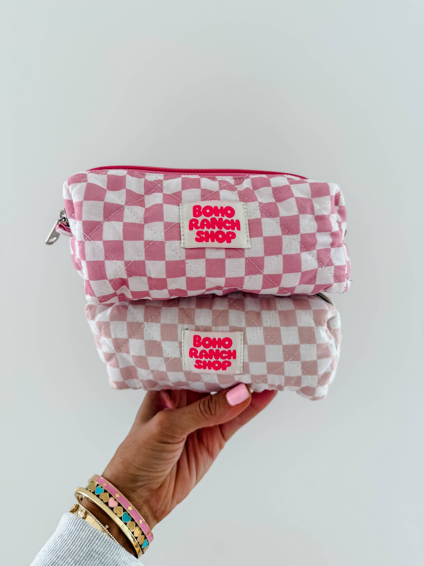 Quilted Western Pencil Pouch Cowgirl Makeup Bag Fabric