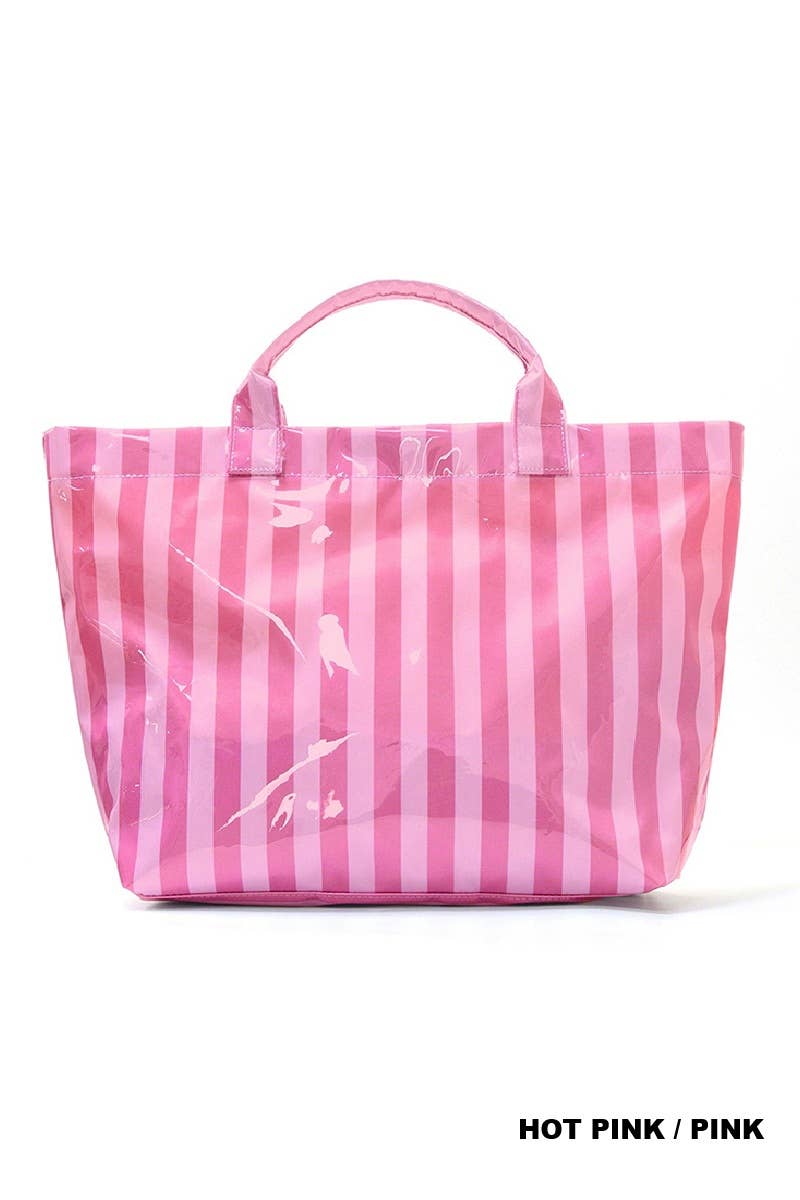 0414 Large Capacity Striped PVC Tote Bag SI-29637