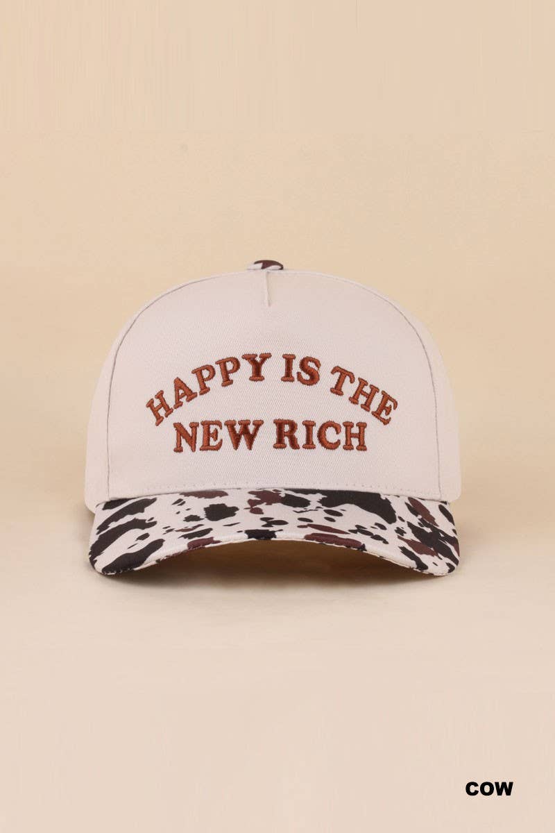 Happy Is The New Rich Two Tone Snapback Hat