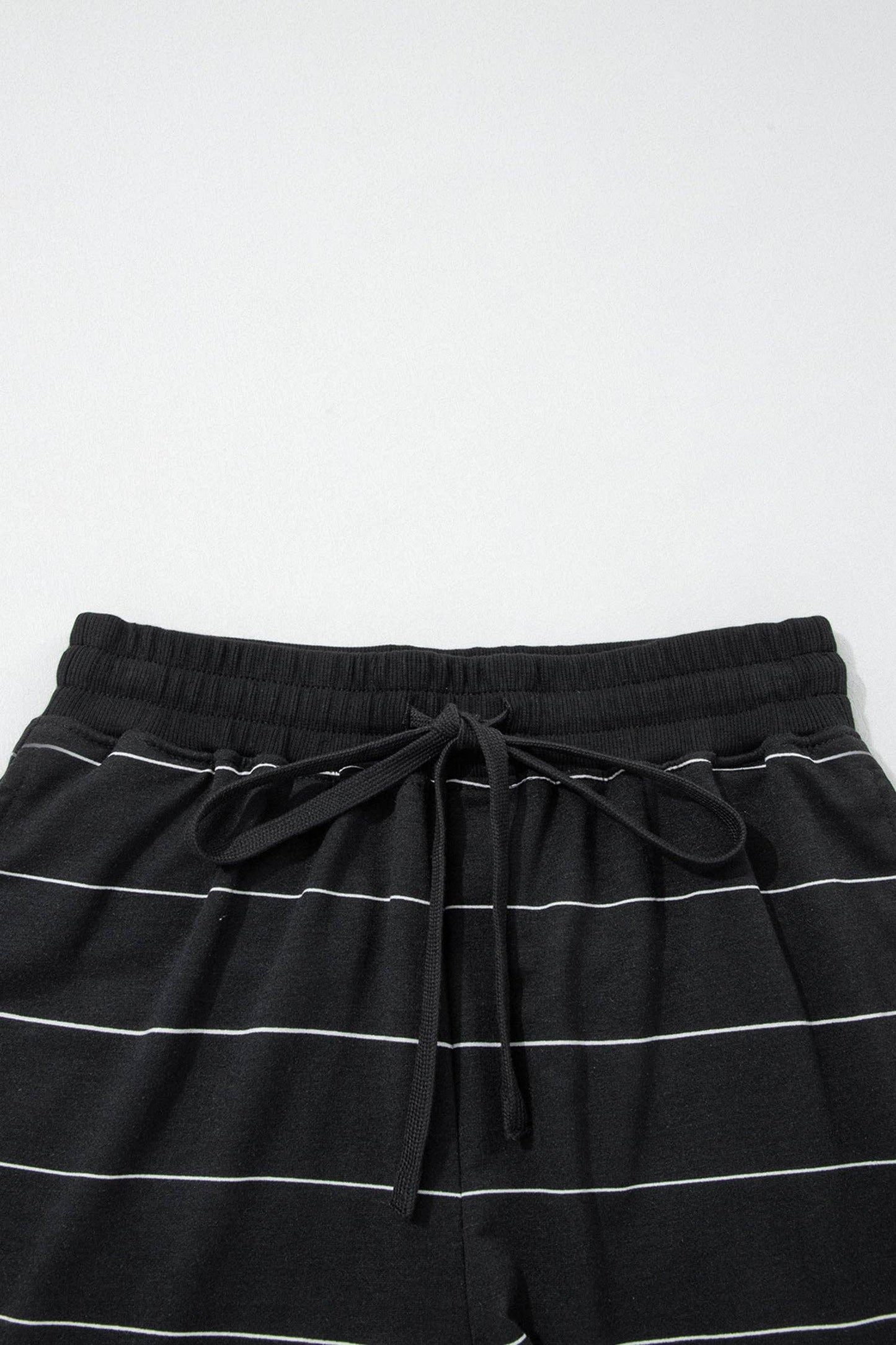 Stripe Short Sleeve Tee & Drawstring Shorts Set
