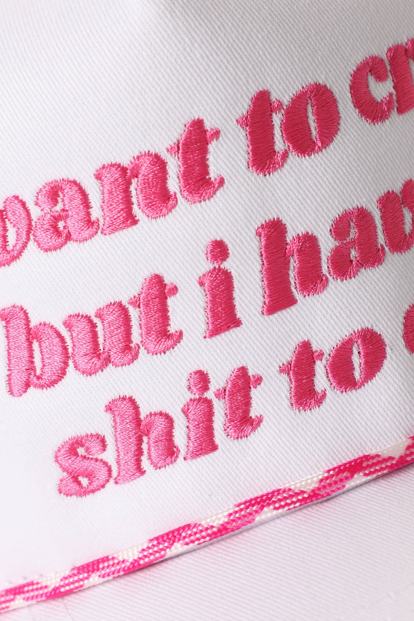 I Want To Cry Embroidered Rope Trucker Hat