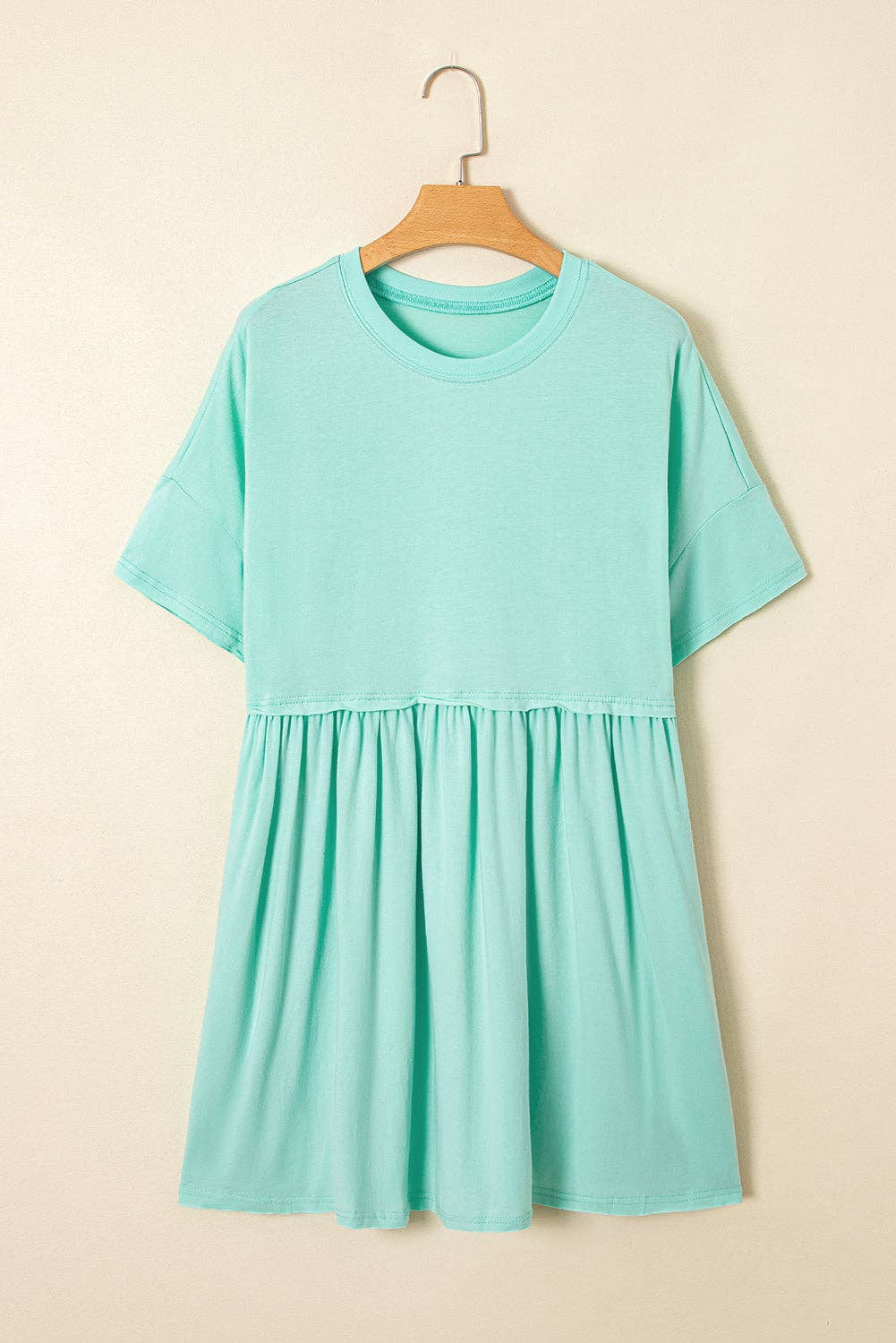 Solid Pocketed Babydoll Mini Dress