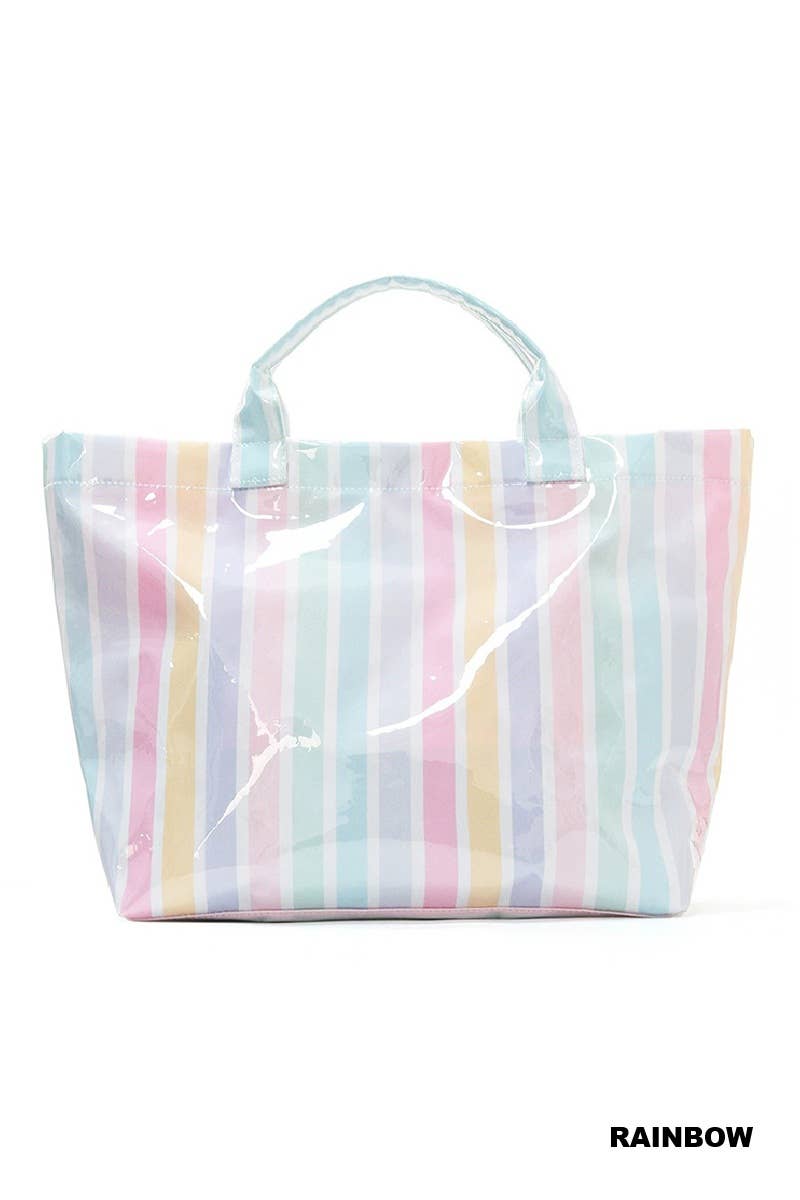 0414 Large Capacity Striped PVC Tote Bag SI-29637