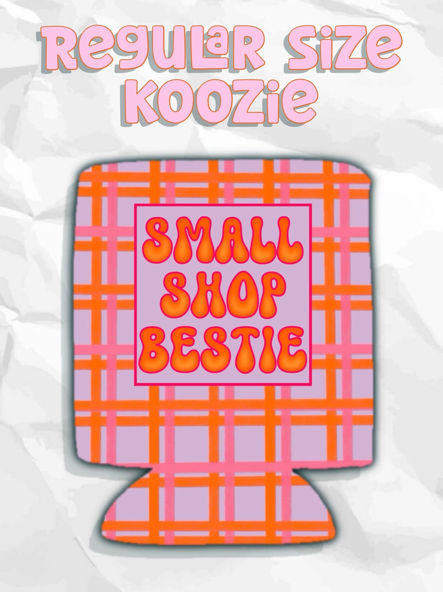 Shop small bestie orange and pink can koozies