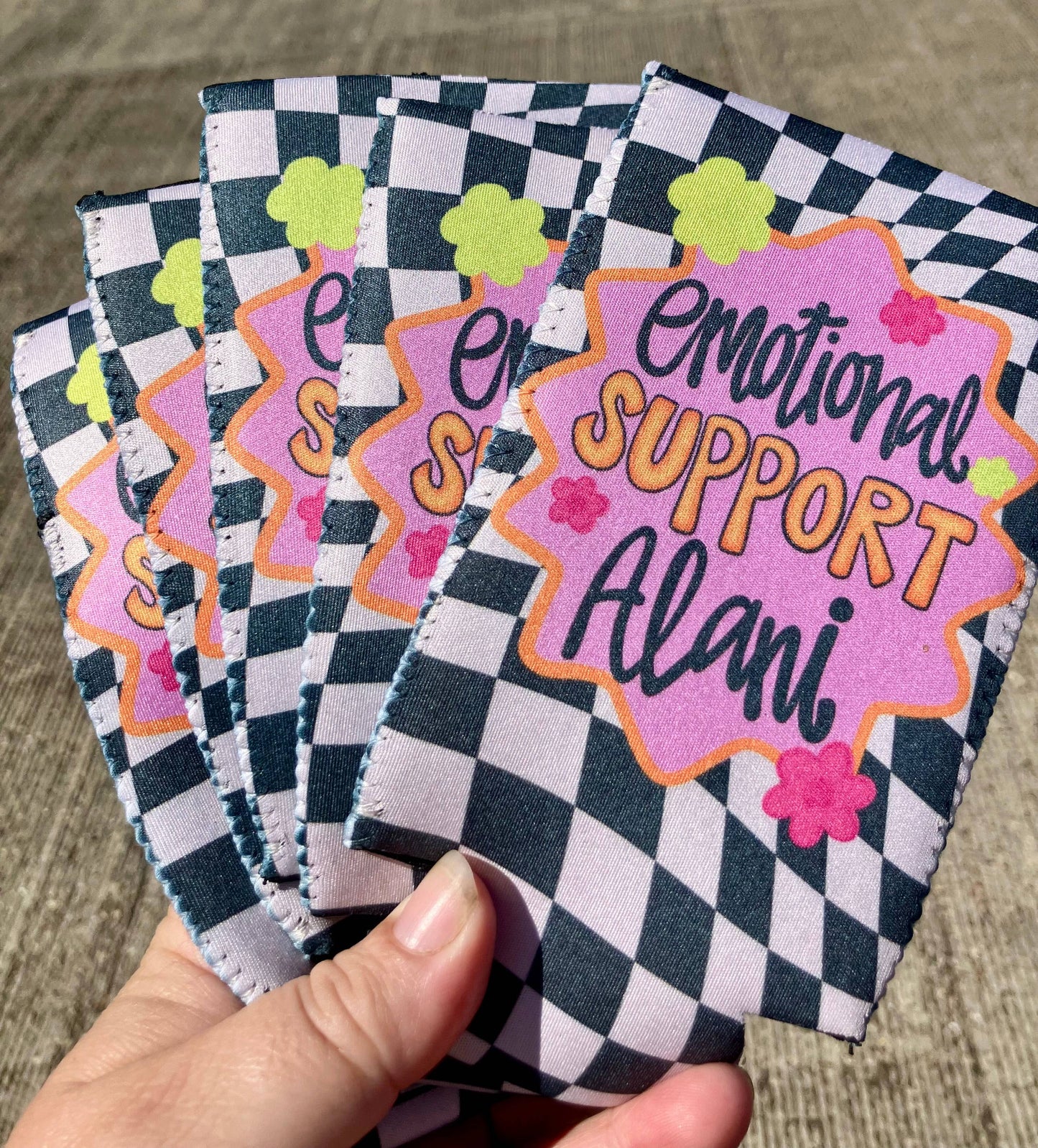Emotional support alani can koozies