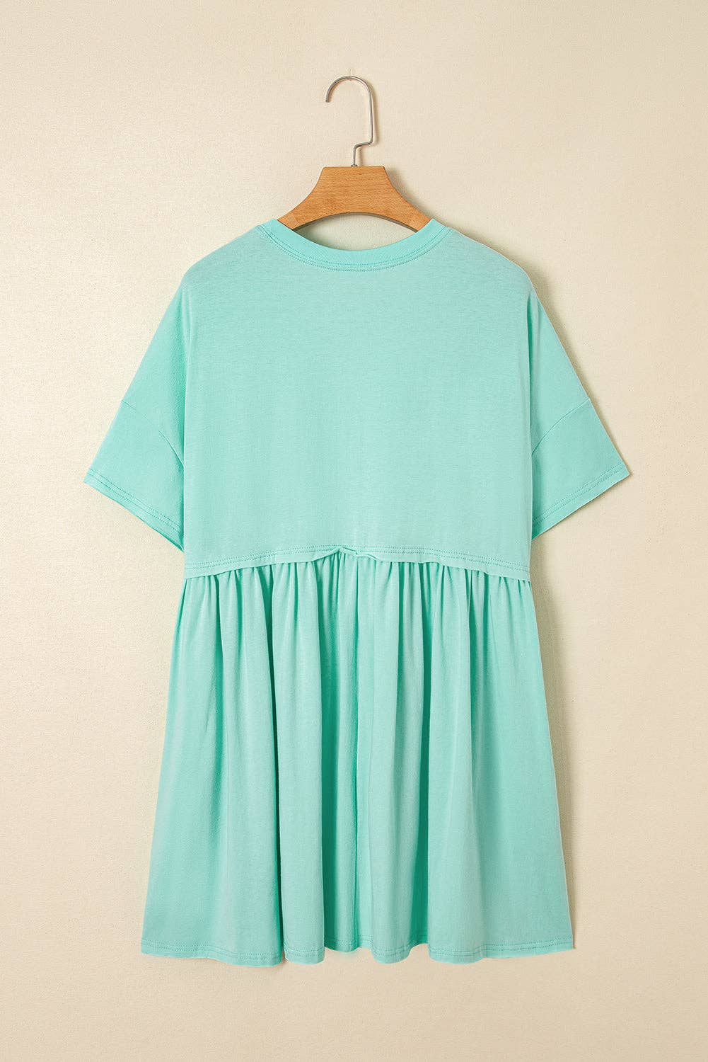 Solid Pocketed Babydoll Mini Dress