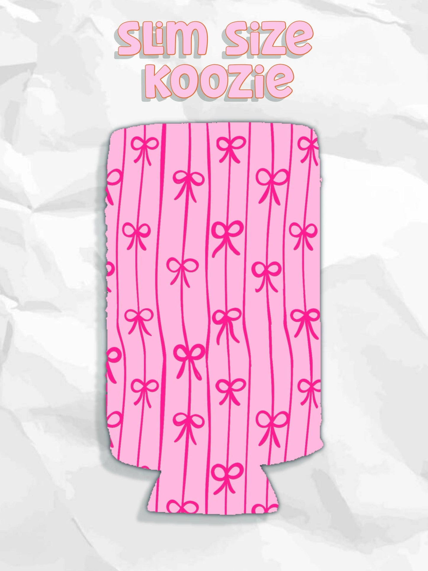 Pink bow can koozies