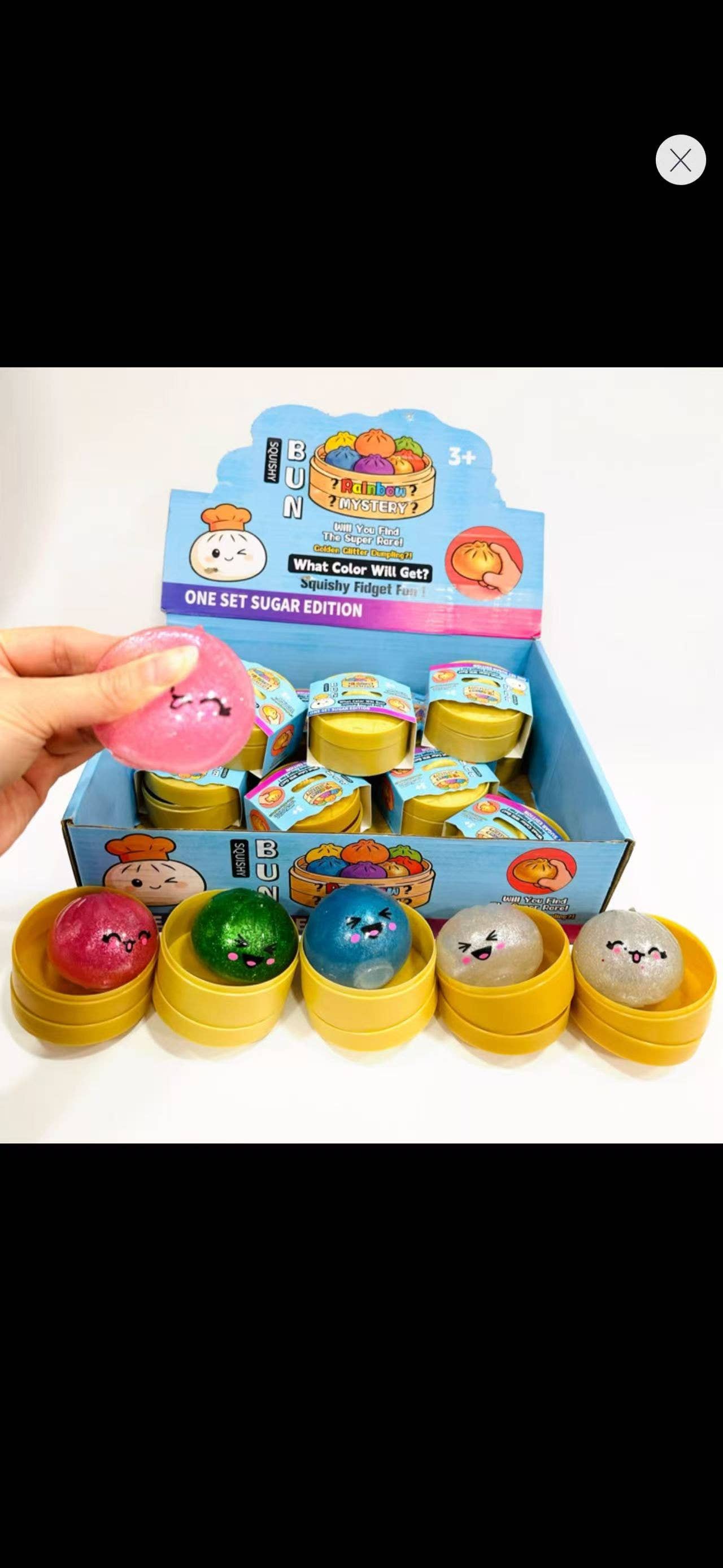 MINI Gel Glitter Dumpling w/ Face Squishy Toy | A064