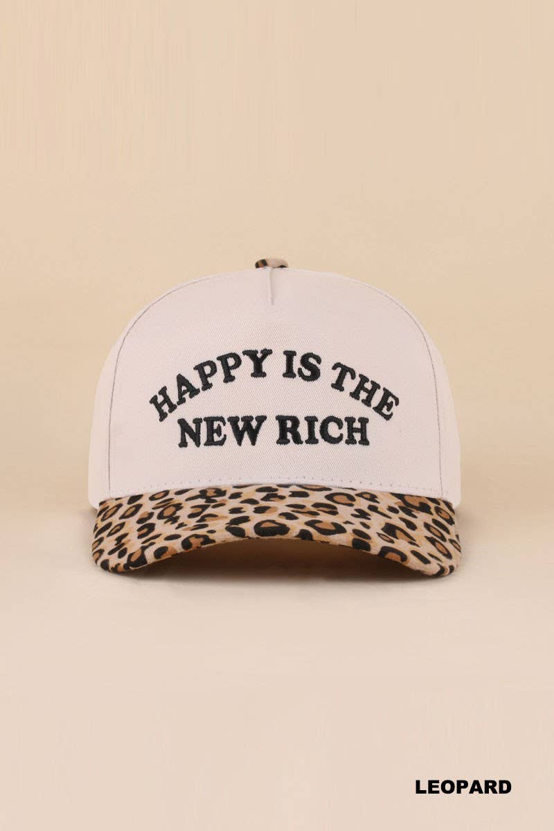 Happy Is The New Rich Two Tone Snapback Hat