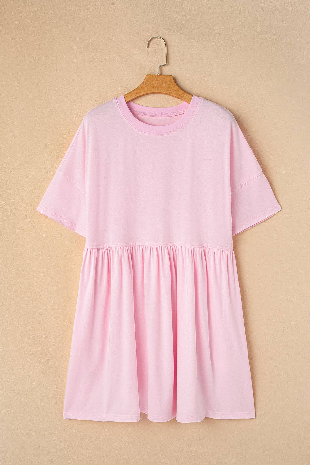 Solid Pocketed Babydoll Mini Dress