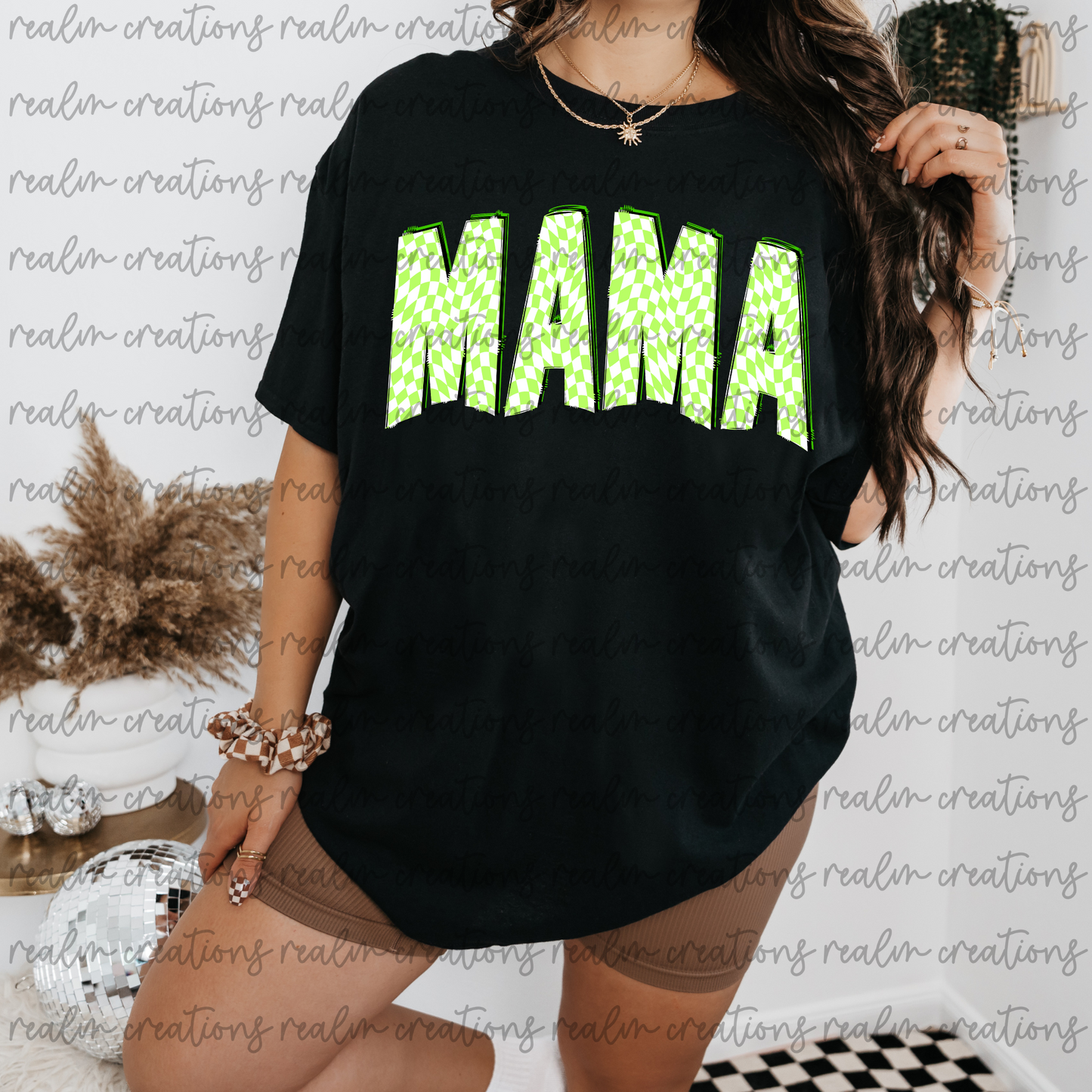 Mama Neon Checkered