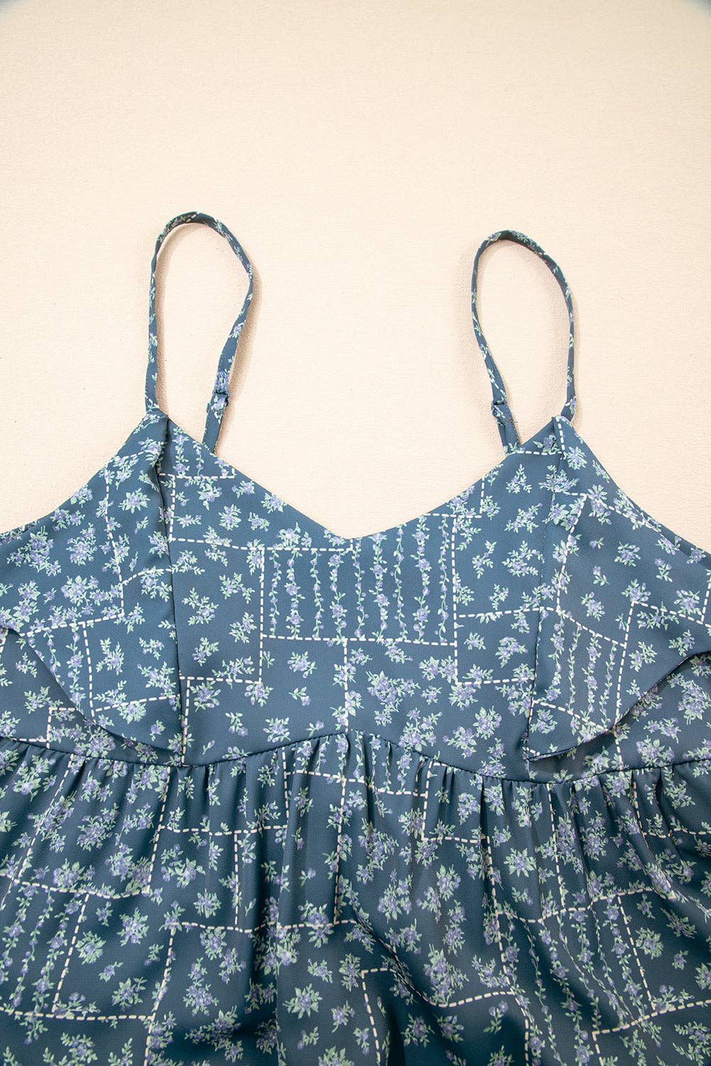 Floral Knot Spaghetti Straps Flared Dress