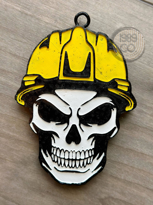 Skull With Hard Hat Car Freshie