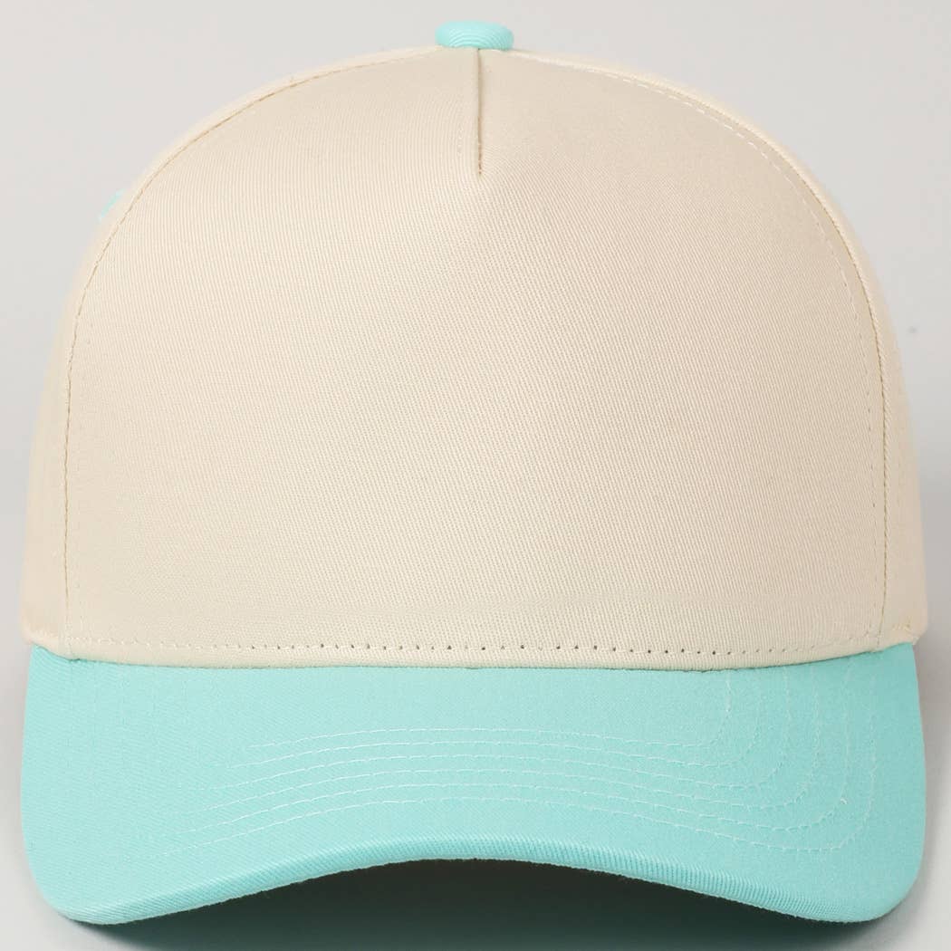 Plain Two-Tone Canvas Cotton Trucker Hat