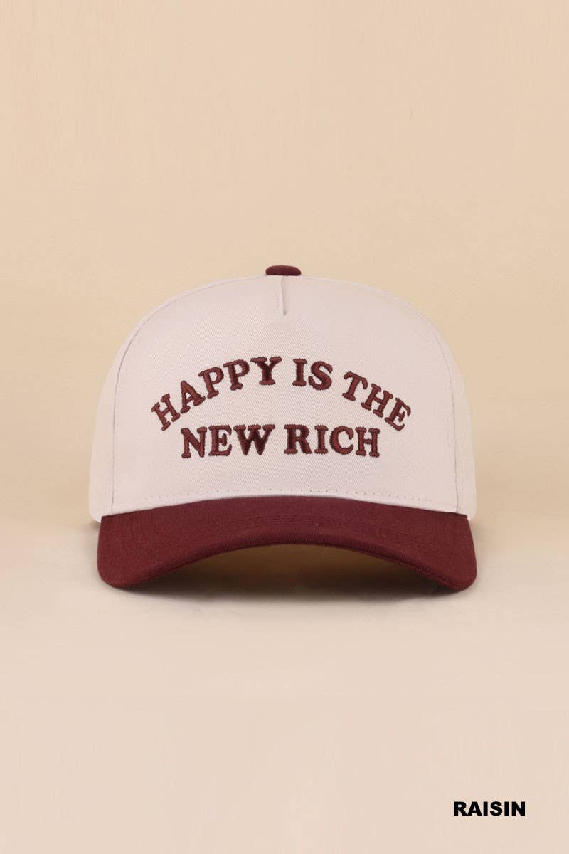 Happy Is The New Rich Two Tone Snapback Hat