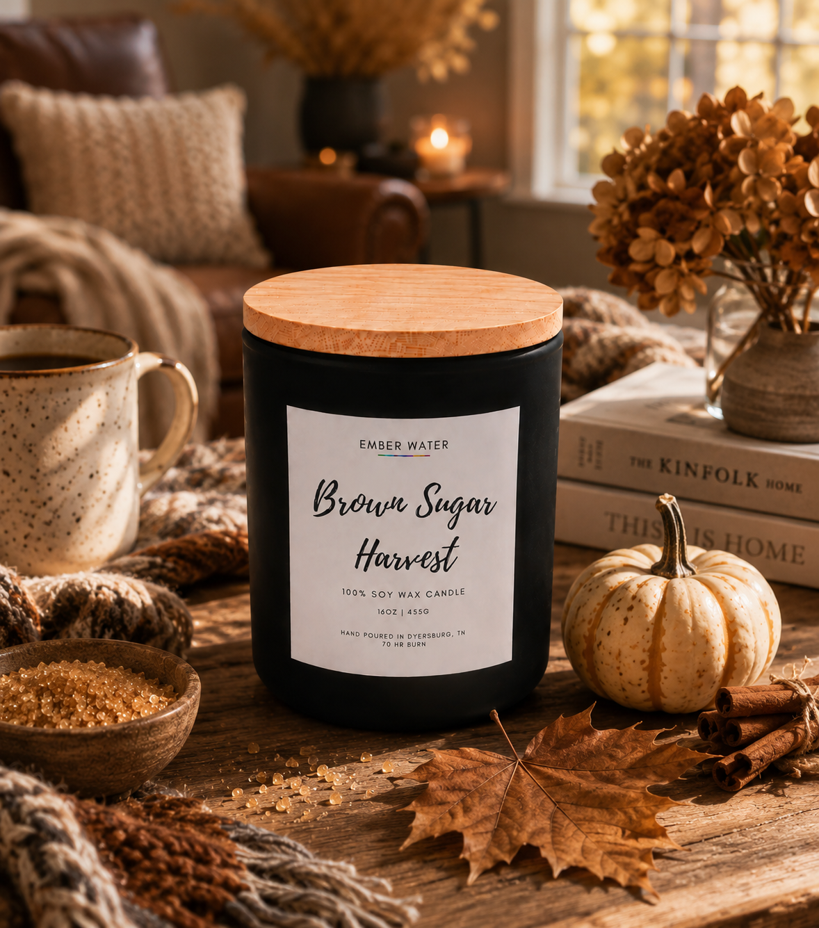Brown Sugar Harvest  16 oz 100% Soy Candle