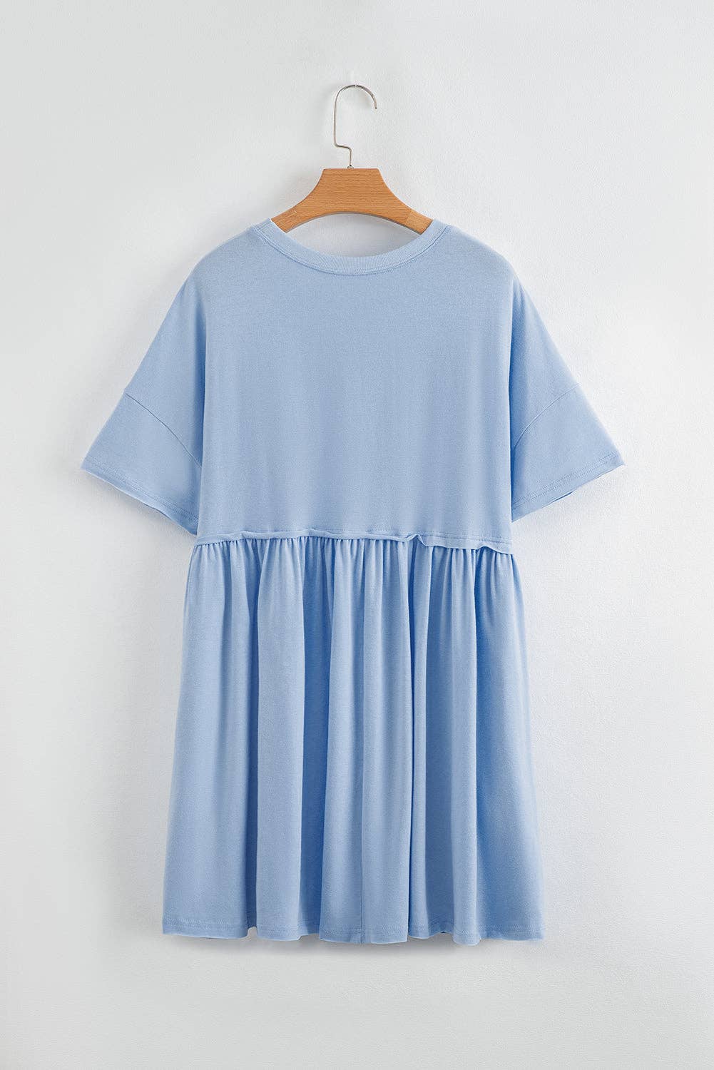 Solid Pocketed Babydoll Mini Dress