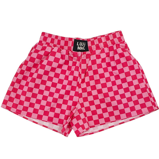 BXCK-PINK/PINK CHECK BOXER SHORT