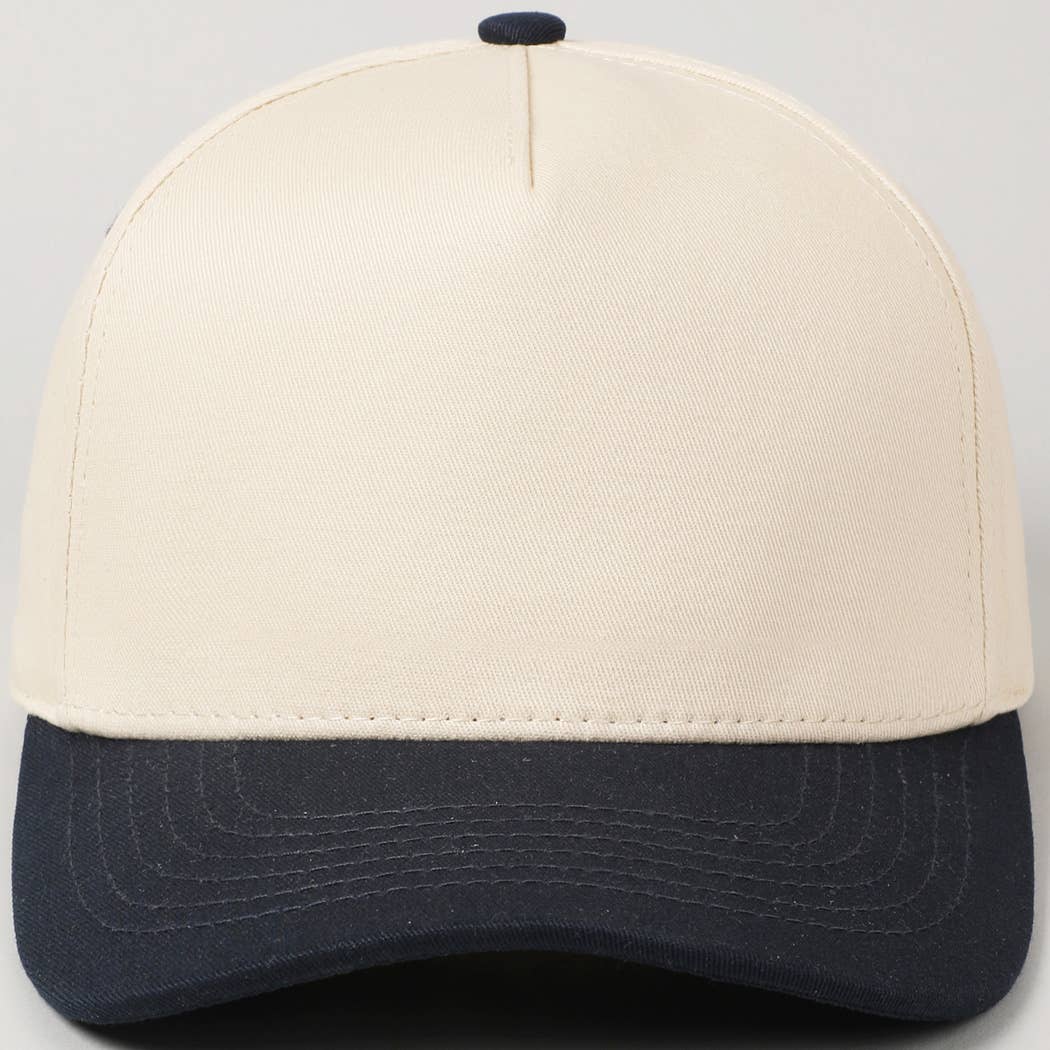 Plain Two-Tone Canvas Cotton Trucker Hat