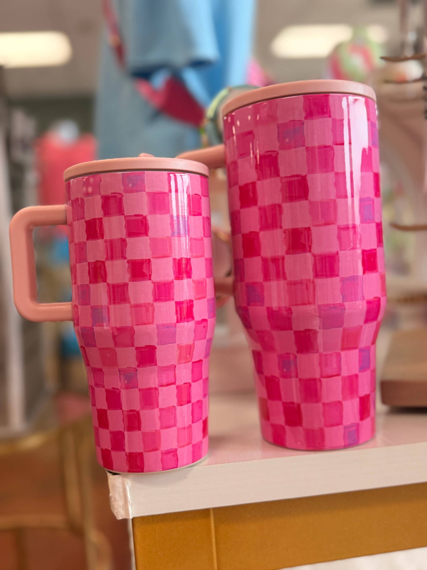 Watercolor Check Tumbler