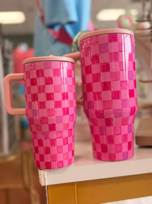 Watercolor Check Tumbler