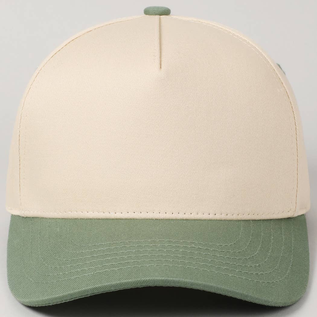 Plain Two-Tone Canvas Cotton Trucker Hat