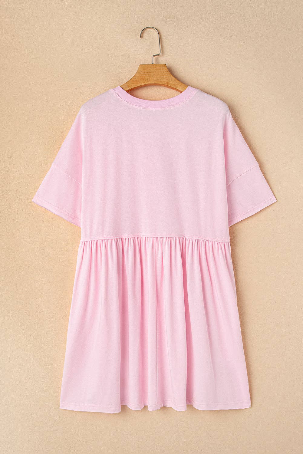 Solid Pocketed Babydoll Mini Dress