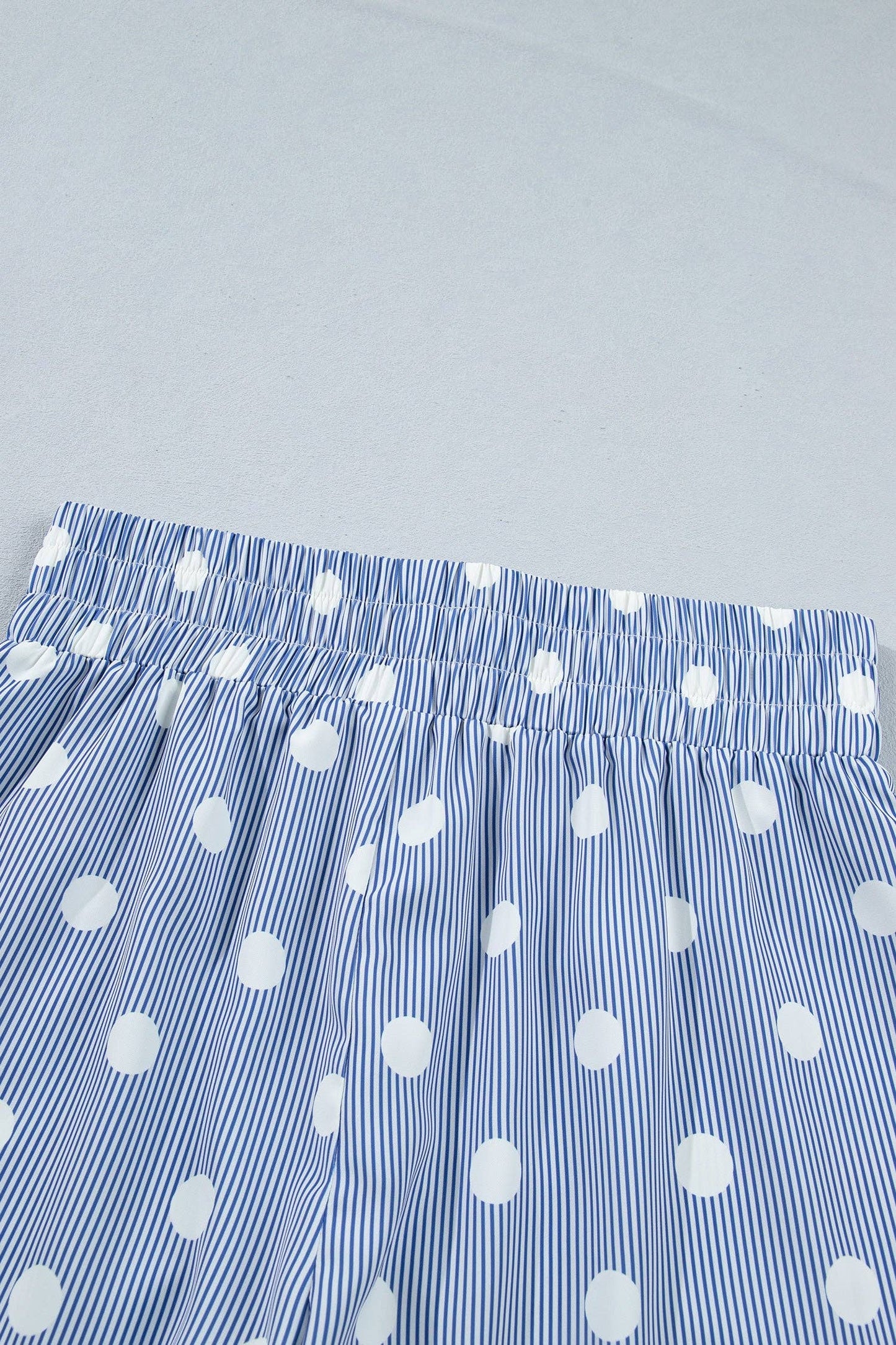 PRETTY BASH Polka Dot Shirred High Waist Shorts