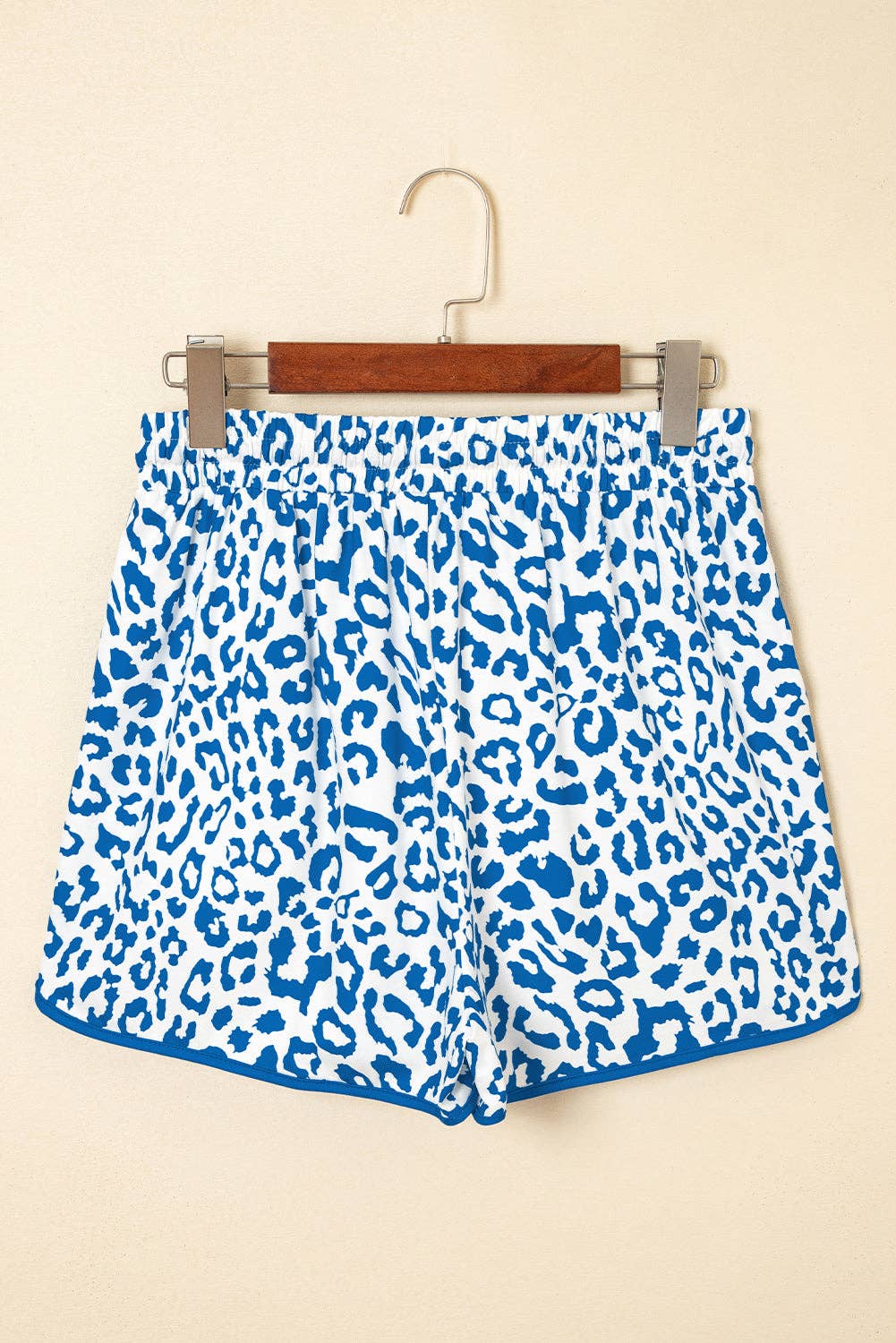 Leopard Contrast Trim Drawstring Shorts