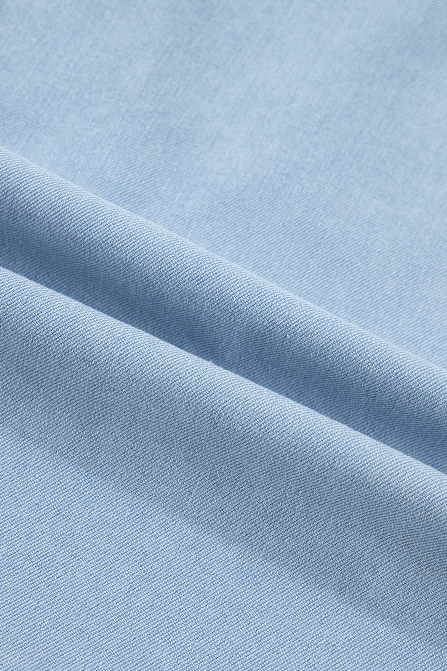 LALALOO Denim Ruffle Trim Collared Shirt Dress