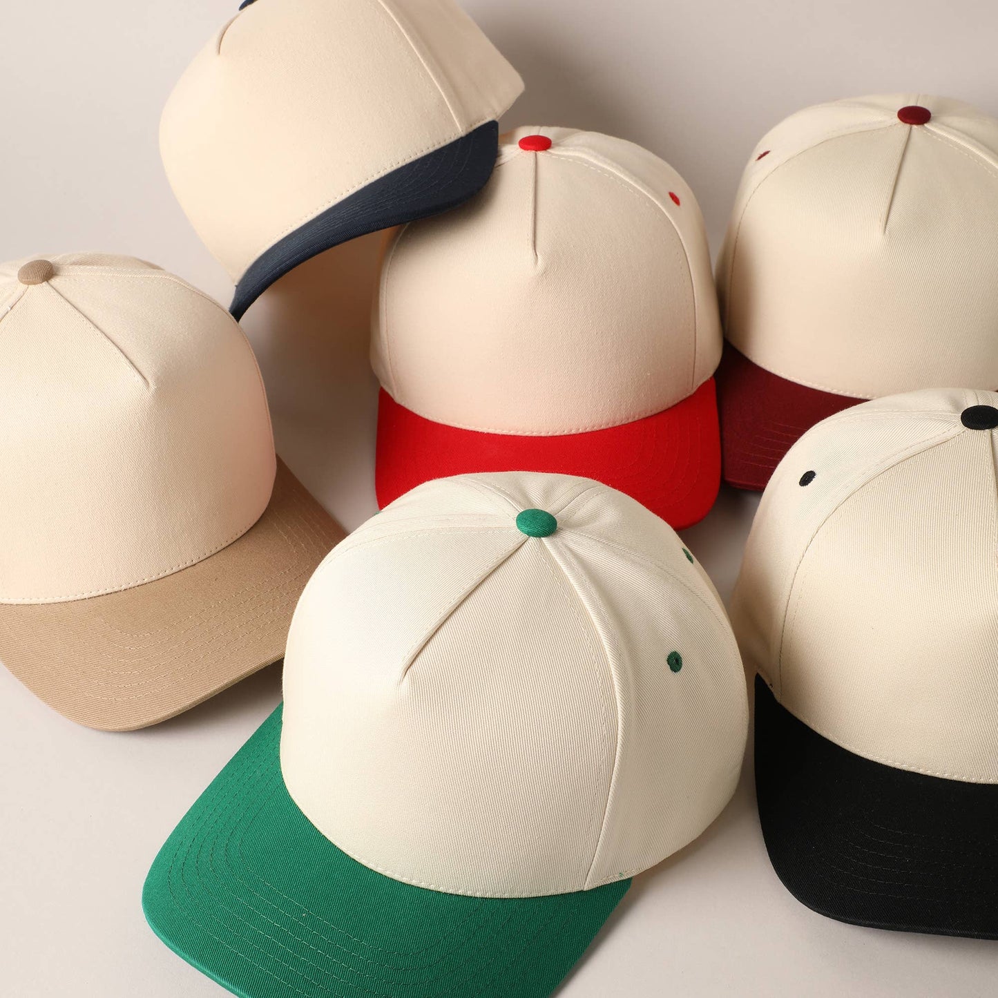 Plain Two-Tone Canvas Cotton Trucker Hat