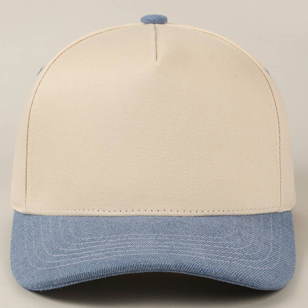 Plain Two-Tone Canvas Cotton Trucker Hat