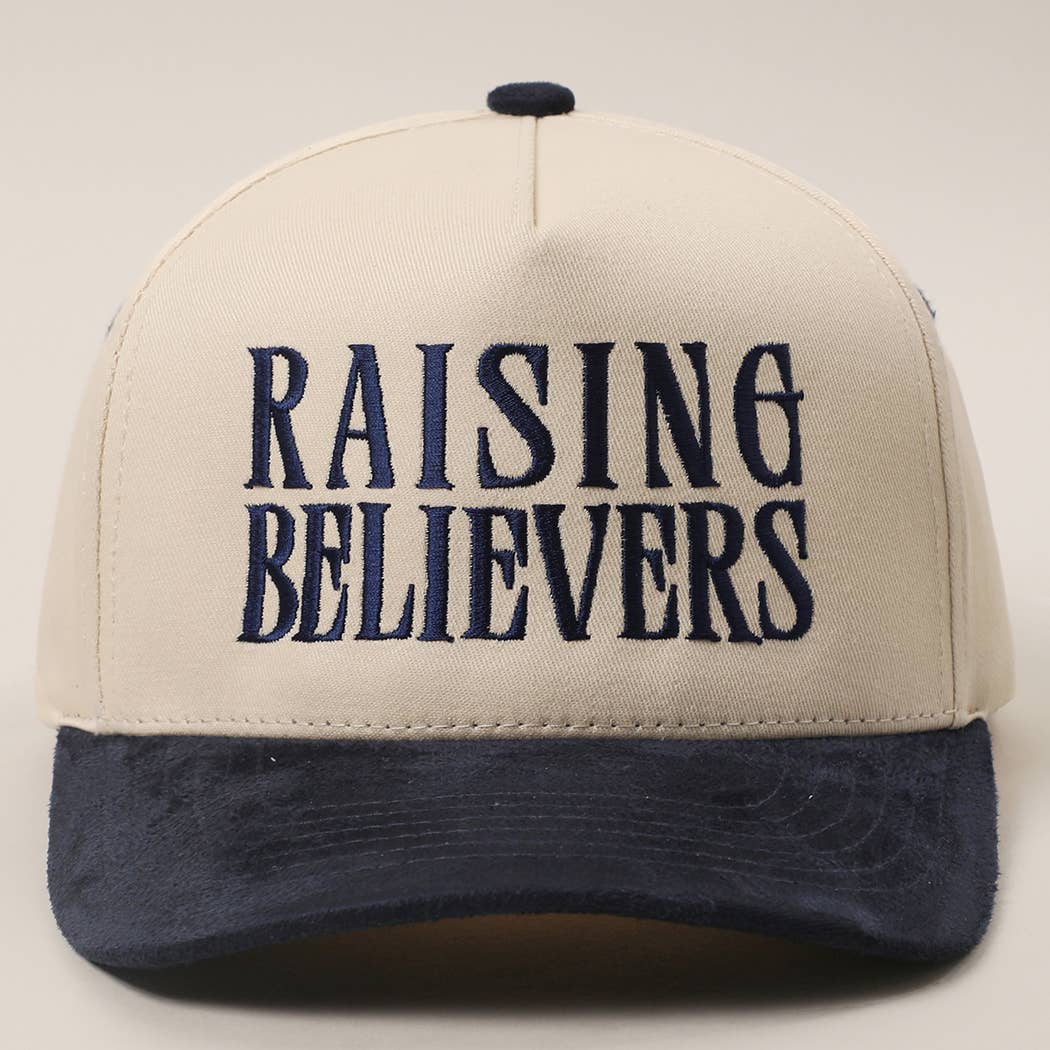 RAISING BELIEVERS Suede Two-Tone Trucker Hat
