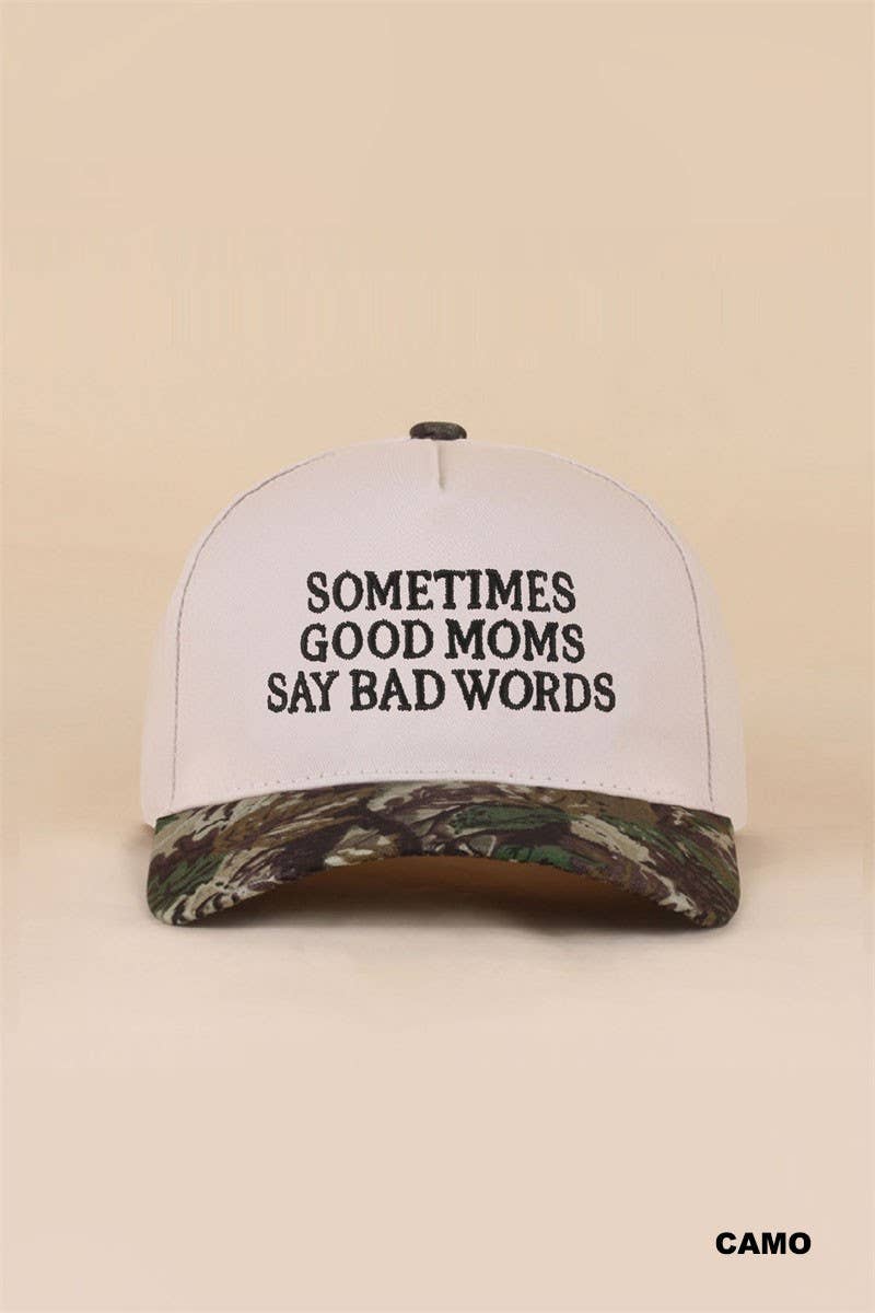 Sometimes Good Mom Say Bad Words Two Tone Snapback Hat