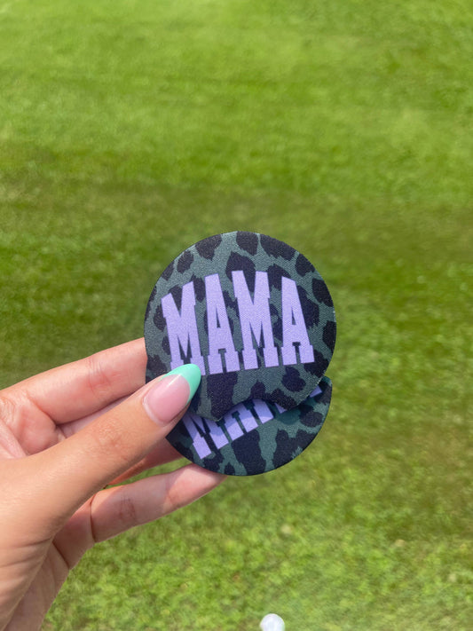 Mama Varsity Leopard Car Coaster Set