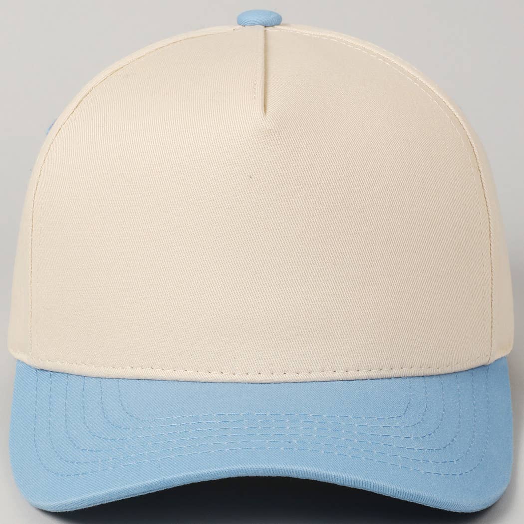 Plain Two-Tone Canvas Cotton Trucker Hat