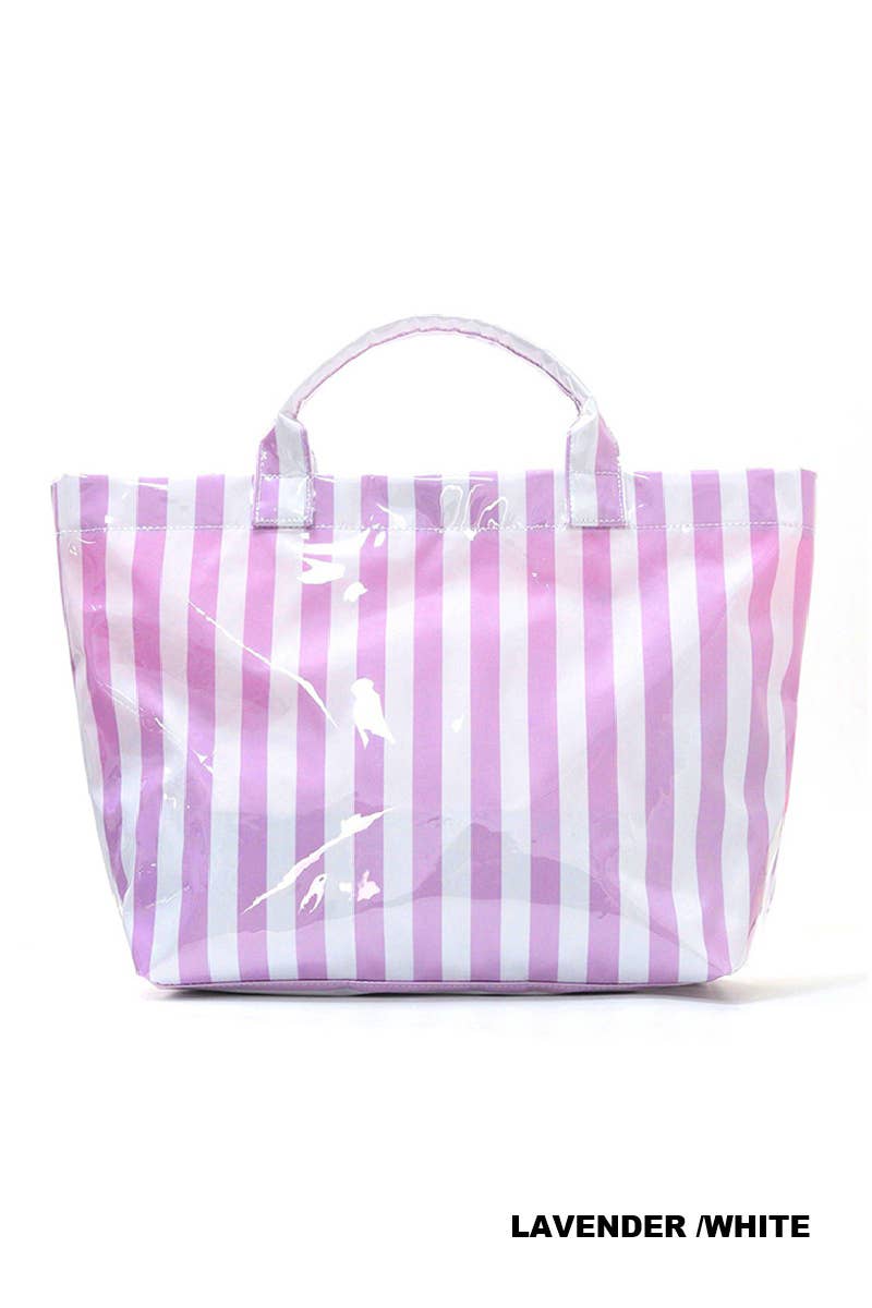 0414 Large Capacity Striped PVC Tote Bag SI-29637