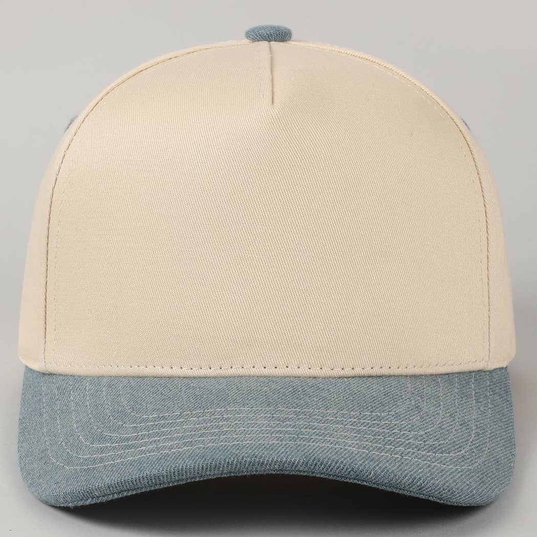 Plain Two-Tone Canvas Cotton Trucker Hat