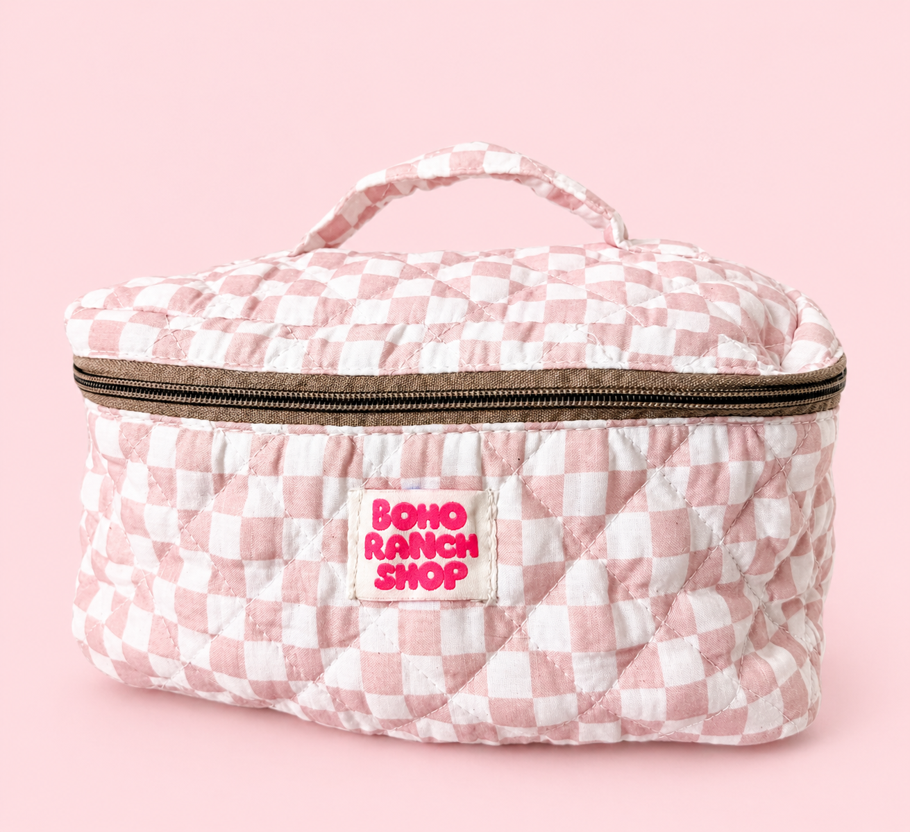 Quilted Western Makeup Bag  | Cowgirl Cosmetic Bag Fabric 
