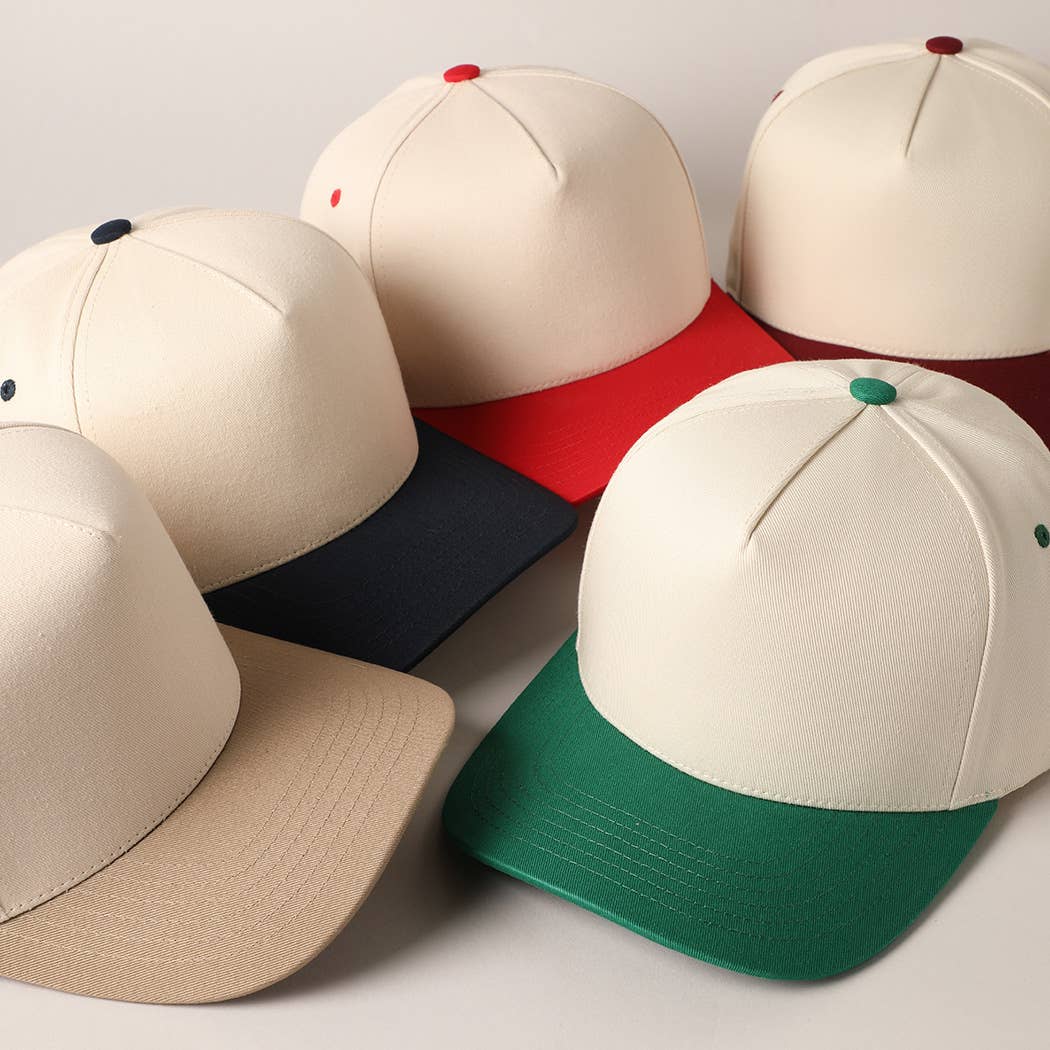Plain Two-Tone Canvas Cotton Trucker Hat